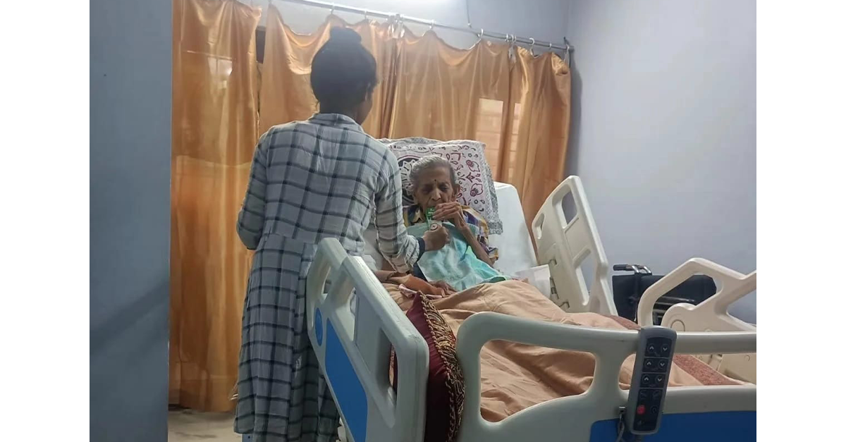 Nurse checking patient vitals