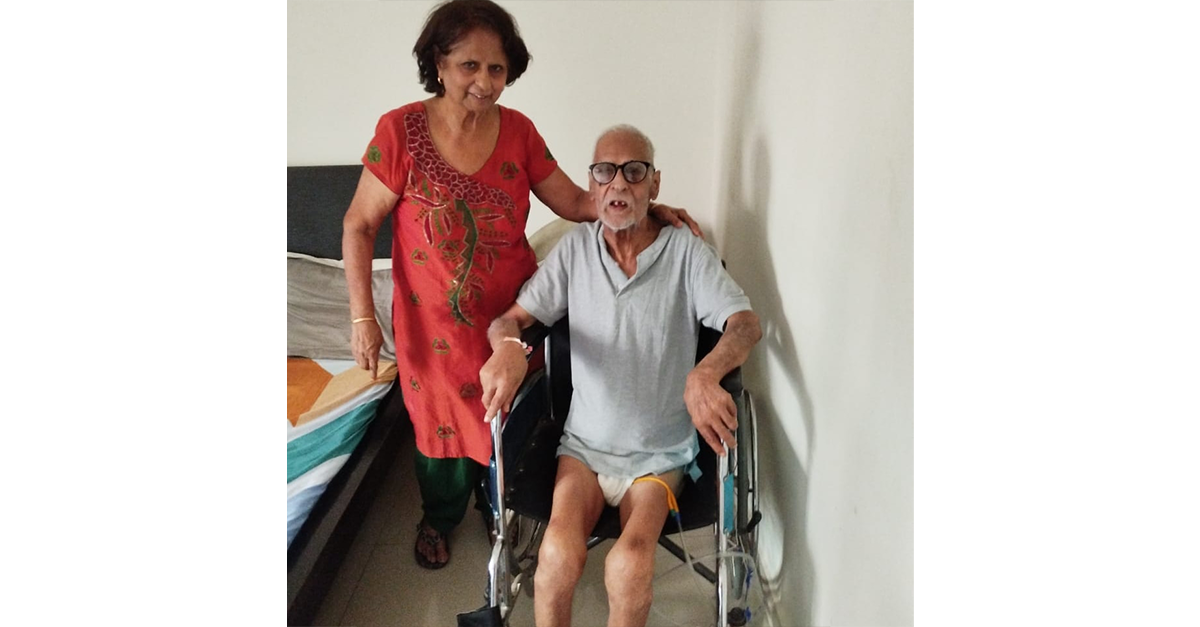 Caregiver assisting with grooming